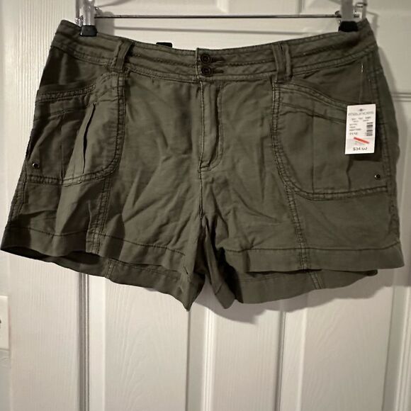 Maurice's Olive Green Linen Shorts Size 11/12 -NWT - Picture 3 of 7